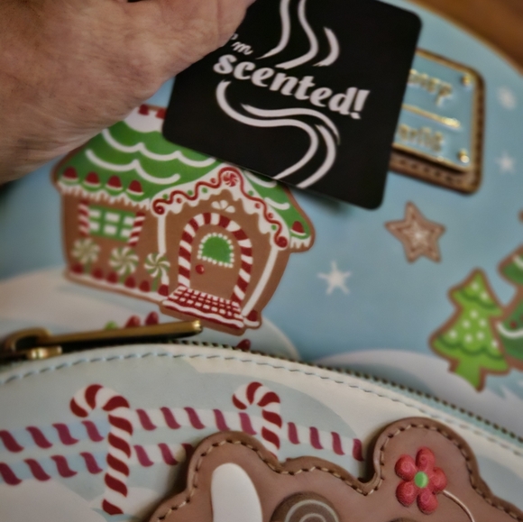 Disney Loungefly Mini Backpack Mickey & Minnie Holiday Gingerbread Design - Picture 5 of 6